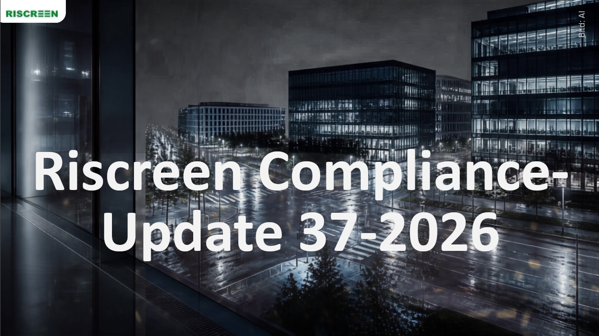 Riscreen Compliance-Newsletter – Ausgabe KW 37/2026
